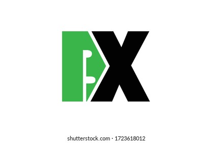 BX or XB Letter Initial Logo Design, Vector Template