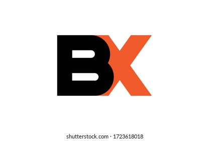 BX or XB Letter Initial Logo Design, Vector Template