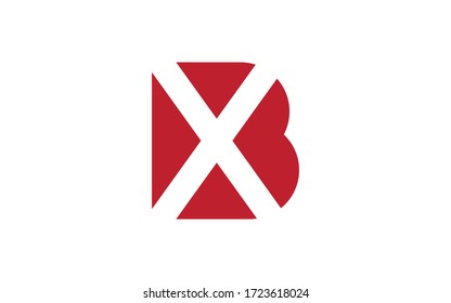 BX or XB Letter Initial Logo Design, Vector Template