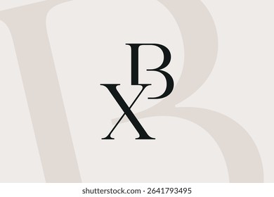 BX or XB letter logo icon design. Classic style luxury initials monogram.