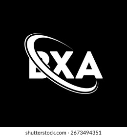 Logotipo de BXA. Diseño del logotipo de la letra BXA. Logotipo de BXA con el círculo y el logotipo del monograma en mayúsculas. Tipografía BXA para tecnología, negocio y marca inmobiliaria.