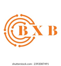 Diseño de letras BXB. Diseño del logotipo de la tecnología de letras BXB sobre fondo blanco. Diseño del logotipo de Monograma BXB para emprendedores y empresas