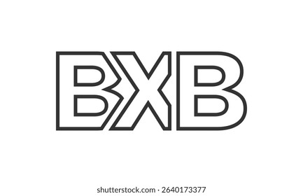 BXB logo design template with strong and modern bold text. Initial based vector logotype featuring simple and minimal typography. Trendy company identity ideal for businesses brand presence.