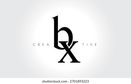 Logotipo elegante del monograma del serif de BXbx – Letra tipográfica minúscula de lujo para la marca moderna