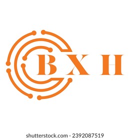 BXH letter design. BXH letter technology logo design on white background. BXH Monogram logo design for entrepreneur and business