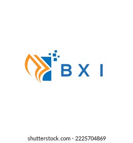 BXI credit repair accounting logo design on white background. BXI creative initials Growth graph letter logo concept. BXI business finance logo design.
