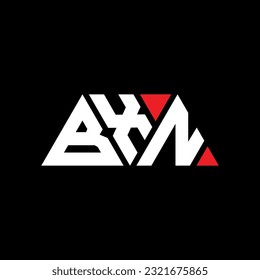 BXN triangle letter logo design with triangle shape. BXN triangle logo design monogram. BXN triangle vector logo template with red color. BXN triangular logo Simple, Elegant, and Luxurious design