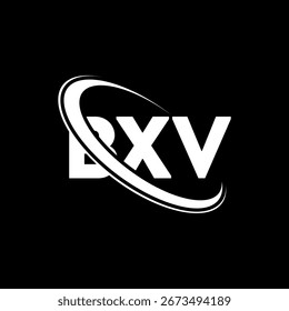 BXV logo. BXV letter logo design. Initials BXV logo linked with circle and uppercase monogram logo. BXV typography for technology, business and real estate brand.