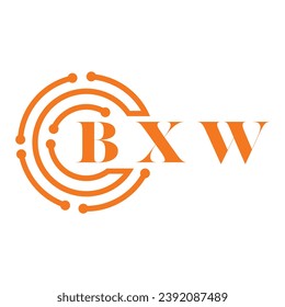 BXW letter design. BXW letter technology logo design on white background. BXW Monogram logo design for entrepreneur and business