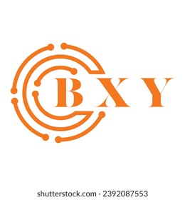 Diseño de letras BXY. Diseño del logotipo de la tecnología de letras BXY sobre fondo blanco. Diseño del logotipo BXY Monograma para emprendedores y empresas
