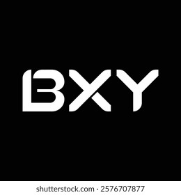 BXY letter technology logo design on black background. BXY creative initials letter IT logo concept. BXY setting shape design