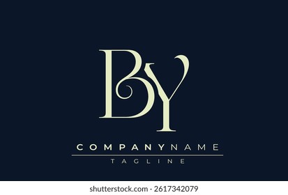 BY abstract Logo. Elegantly Designed Minimalist Monogram Logo with Stylish Lettering. Sophisticated and sleek minimalist monogram showcasing unique lettering design.