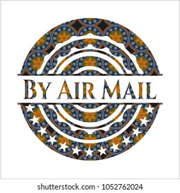  By Air Mail arabic emblem. Arabesque decoration.