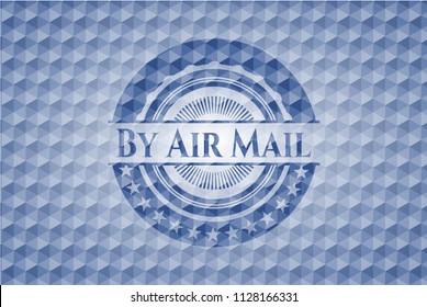 By Air Mail blue polygonal badge.