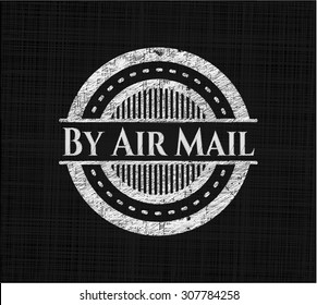 By Air Mail chalkboard emblem on black board