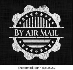 By Air Mail chalkboard emblem on black board