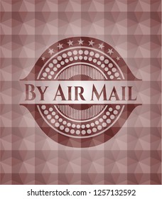 By Air Mail red seamless polygonal badge.