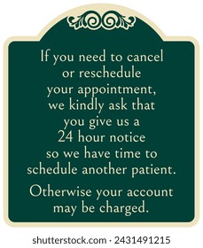 By appointment only sign and labels