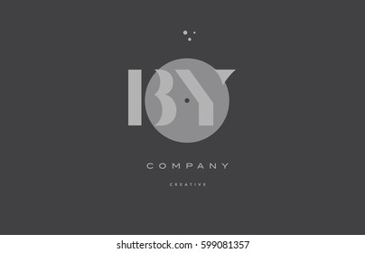 by b y  grey modern stylish alphabet dot dots eps company letter logo design vector icon template 