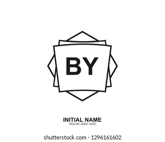 BY B Y Initial logo letter with minimalist concept vector