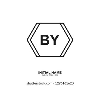 BY B Y Initial logo letter with minimalist concept vector
