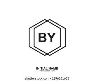 BY B Y Initial logo letter with minimalist concept vector