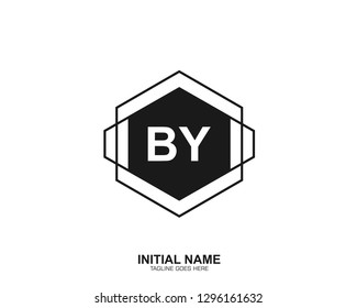BY B Y Initial logo letter with minimalist concept vector