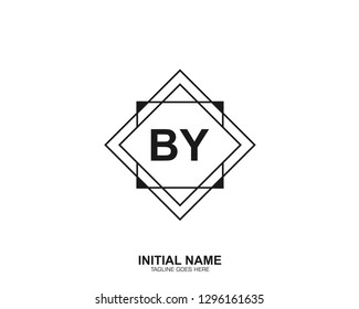 BY B Y Initial logo letter with minimalist concept vector