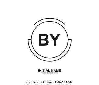 BY B Y Initial logo letter with minimalist concept vector