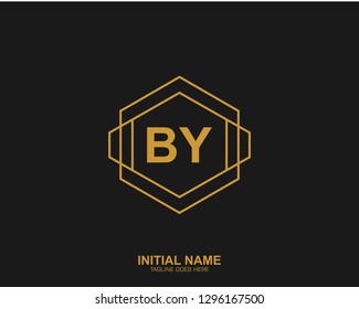 BY B Y Initial logo letter with minimalist concept vector