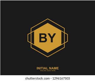BY B Y Initial logo letter with minimalist concept vector