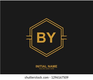 BY B Y Initial logo letter with minimalist concept vector