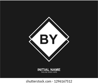BY B Y Initial logo letter with minimalist concept vector