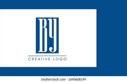 BY or B Y letter alphabet logo design in vector format.
