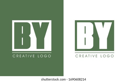 BY or B Y letter alphabet logo design in vector format.
