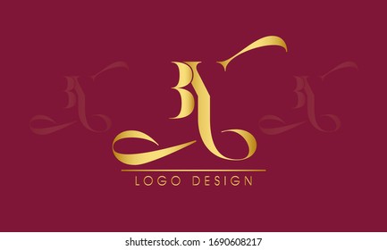 BY or B Y letter alphabet logo design in vector format.
