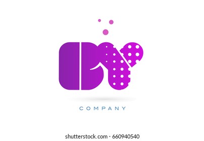 by b y pink dots dotted letter logo alphabet creative company vector icon design template
