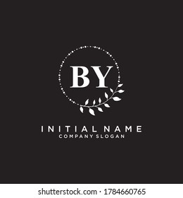 BY Beauty vector initial logo, handwriting logo of initial signature, wedding, fashion, jewerly, boutique, floral and botanical with creative template for any company or business.
