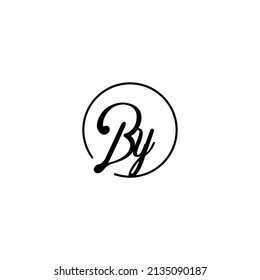 BY circle feminine concept initial logo best for beauty and fashion