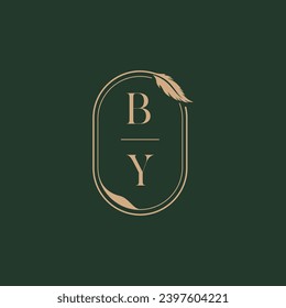 BY feather concept wedding monogram logo design ideas as inspiration