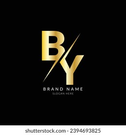 by golden letter logo template design.