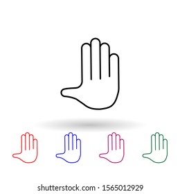 By hand multi color icon. Simple thin line, outline vector of emoji icons for ui and ux, website or mobile application