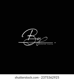 BY Initial  beauty letter handwriting vector logo.