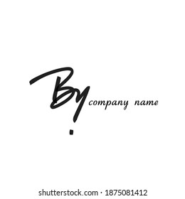 By initial beauty monogram and elegant logo design