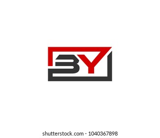 BY initial box letter logo template vector