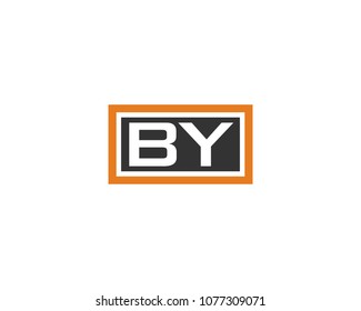 BY initial box letter logo template vector