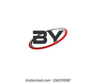 BY initial company red gray swoosh logo