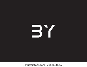 BY initial handwriting letter logo design and monogram logo