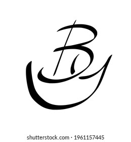 By initial handwriting logo for identity