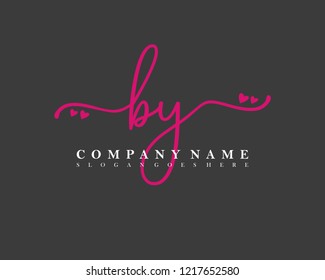 BY Initial handwriting logo vector